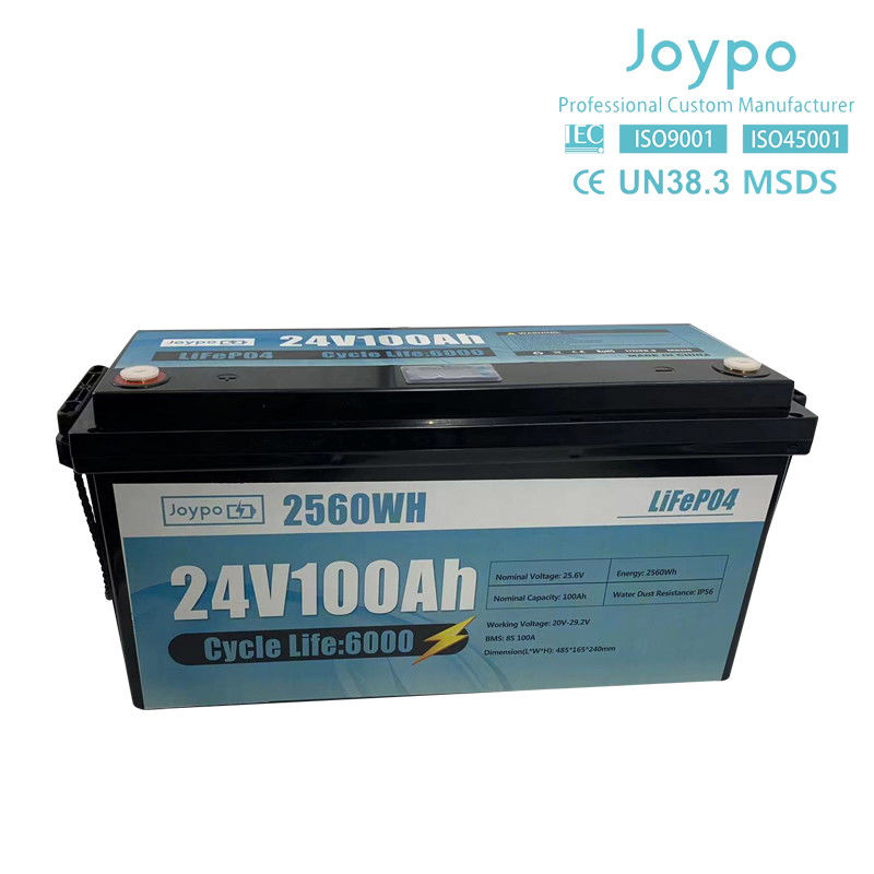 Smart BMS Long Life 24V 100Ah Batería de iones de litio Camper de RV Lifepo4 Batería